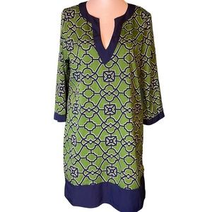 Buckhead Betties Sheath Dress, S, Green and navy